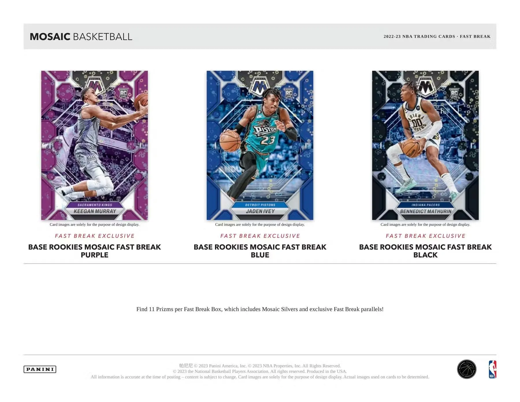 2022-23 Panini Mosaic Basketball Fast Break Box