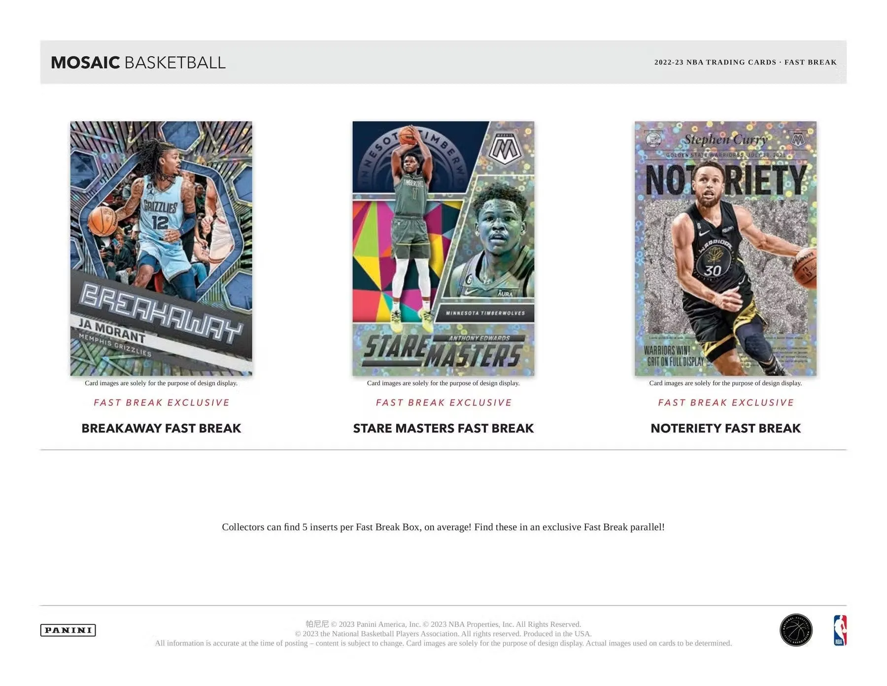 2022-23 Panini Mosaic Basketball Fast Break Box