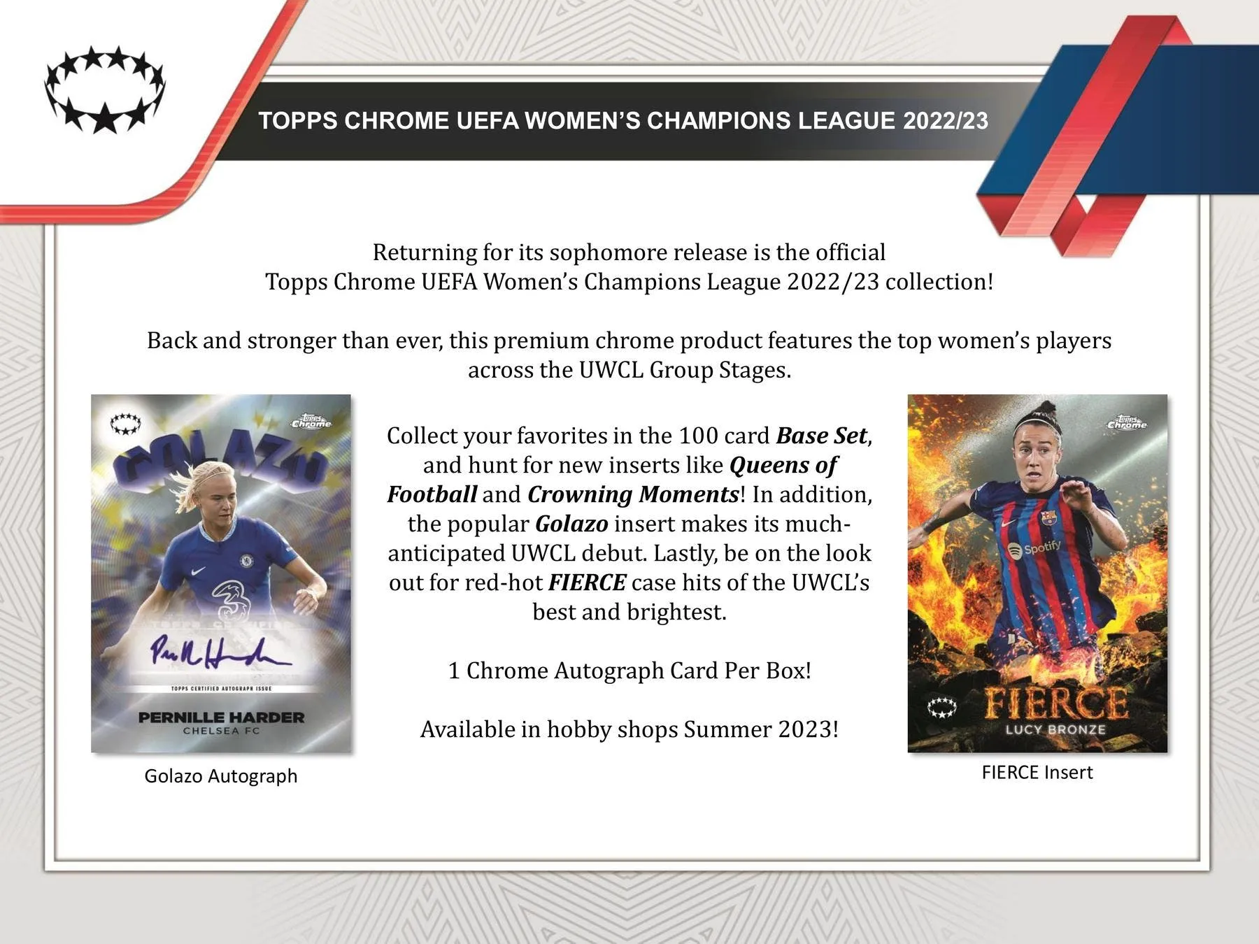 2022-23 Topps Chrome UEFA Women's Champions League Soccer Hobby Box