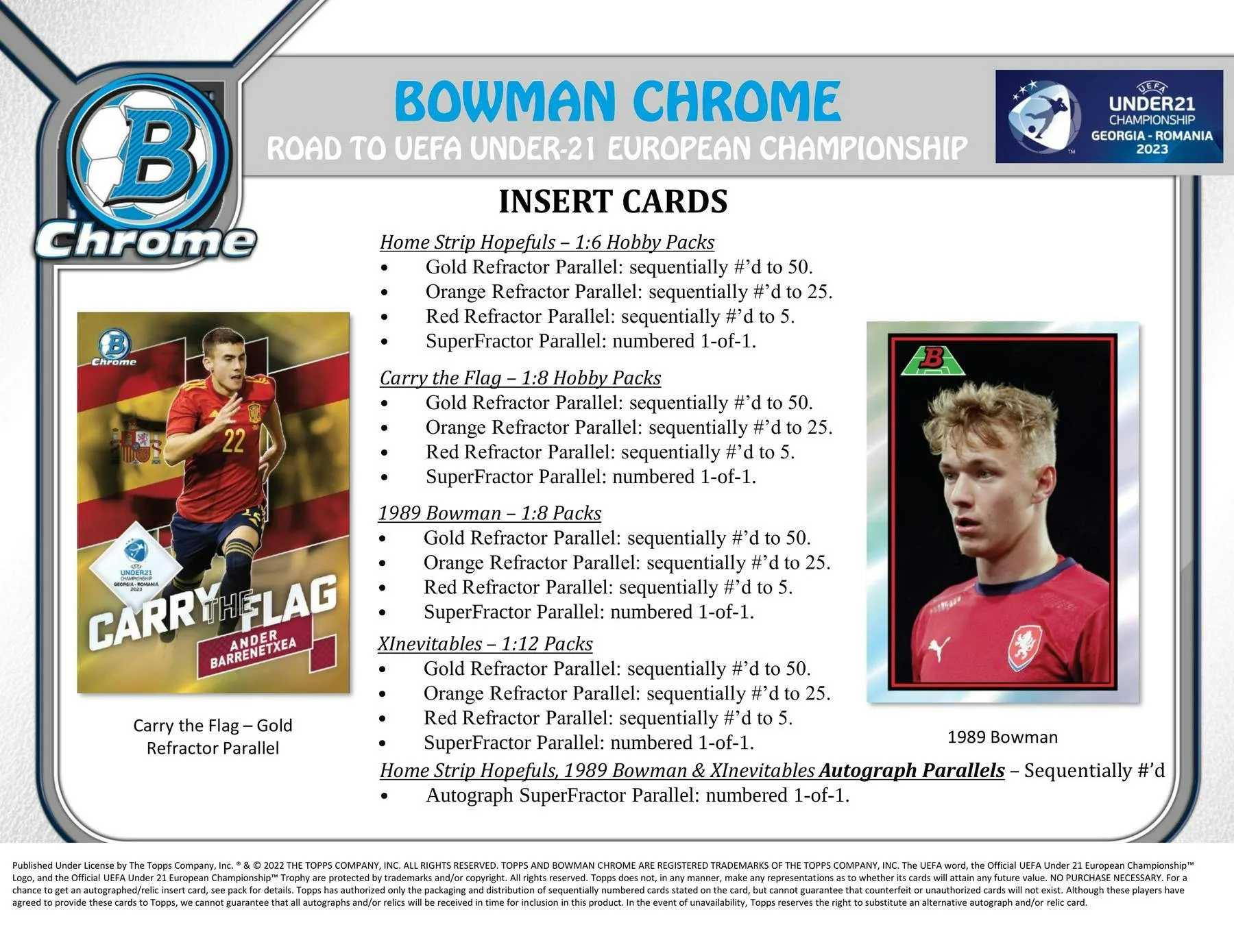 2022 Bowman Chrome Road to UEFA Under-21 European Championship Soccer Hobby Box