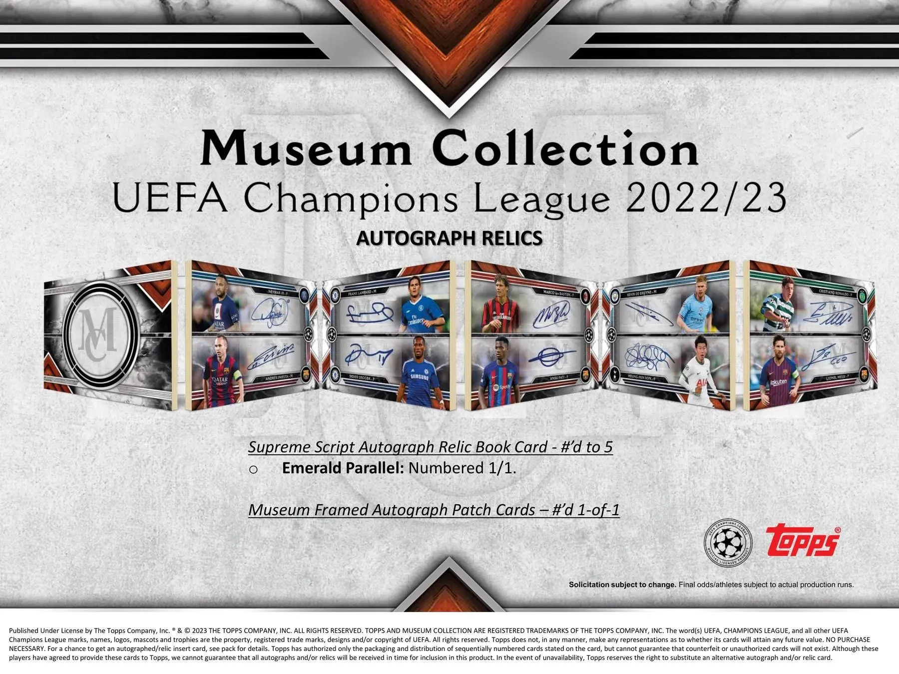 2022/23 Topps Museum Collection UEFA Champions League Soccer Hobby Box