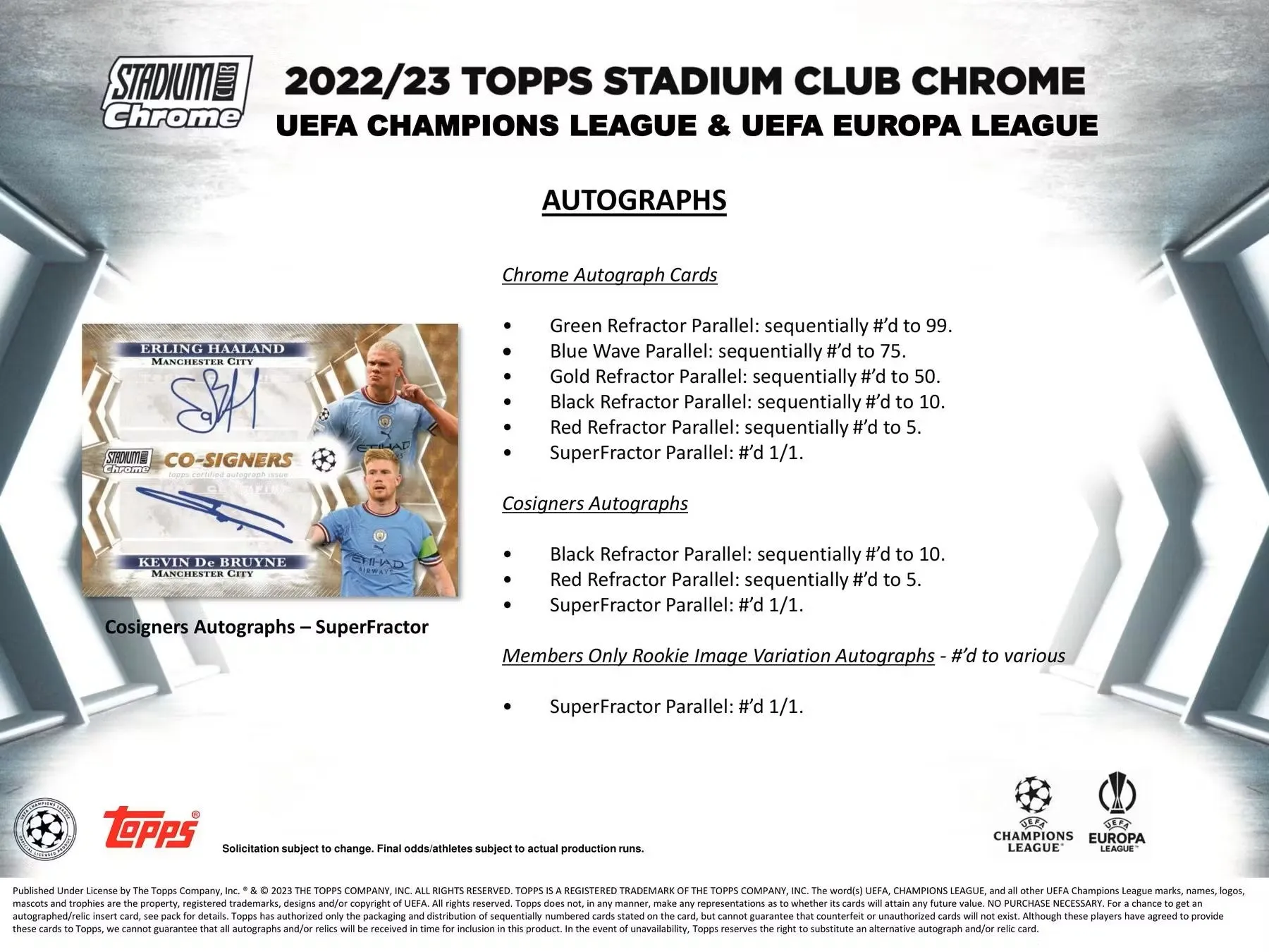 2022/23 Topps Stadium Club Chrome UEFA Club Competitions Soccer Giant Box