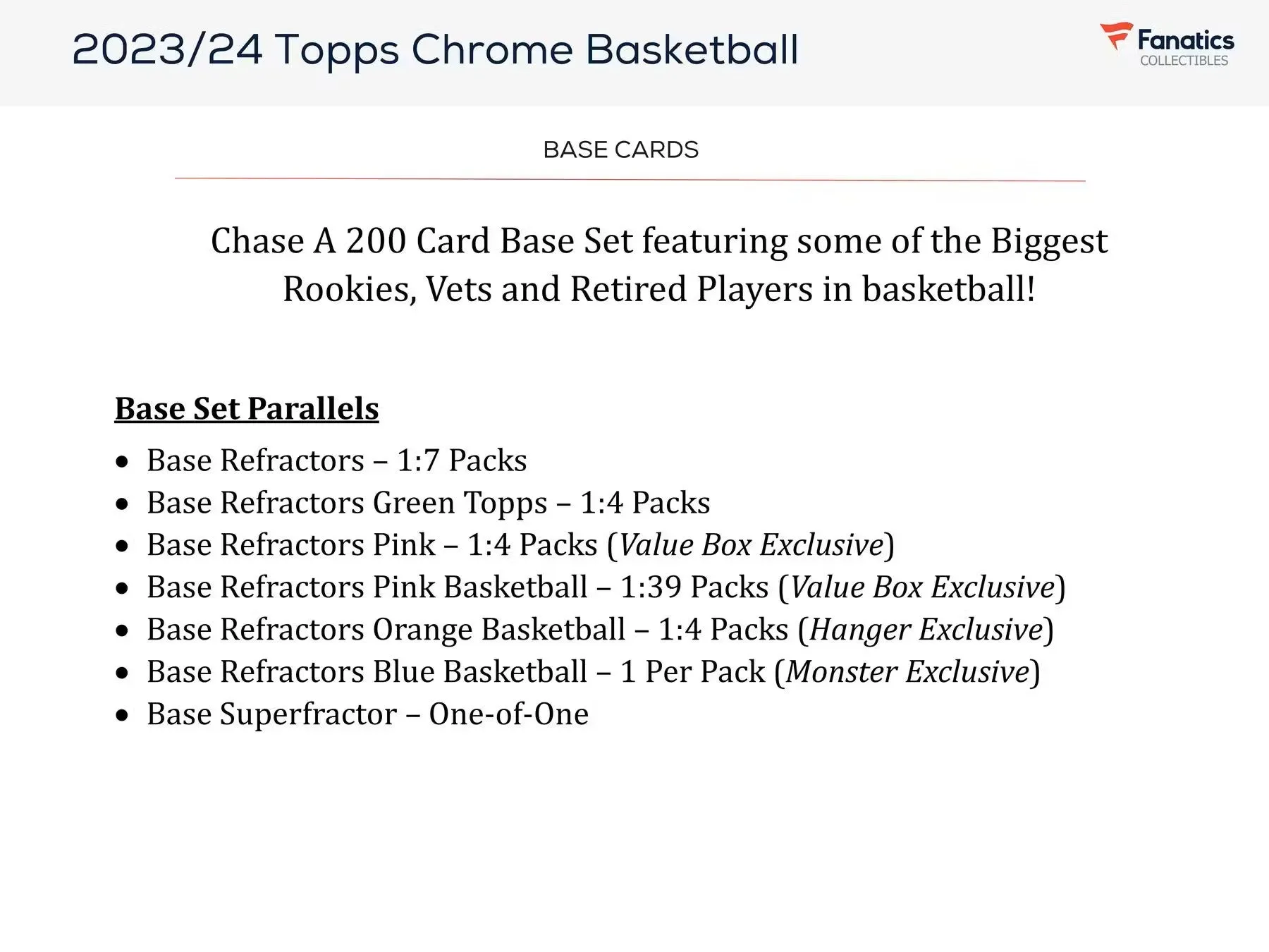 2023-24 Topps Chrome Basketball Hanger Box