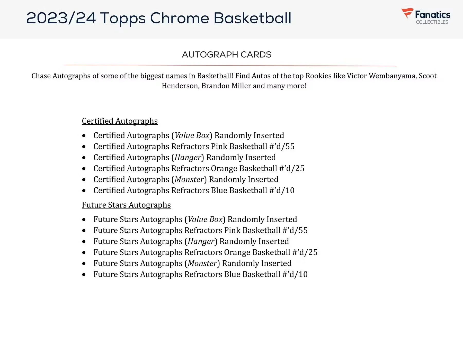 2023-24 Topps Chrome Basketball Hanger Box