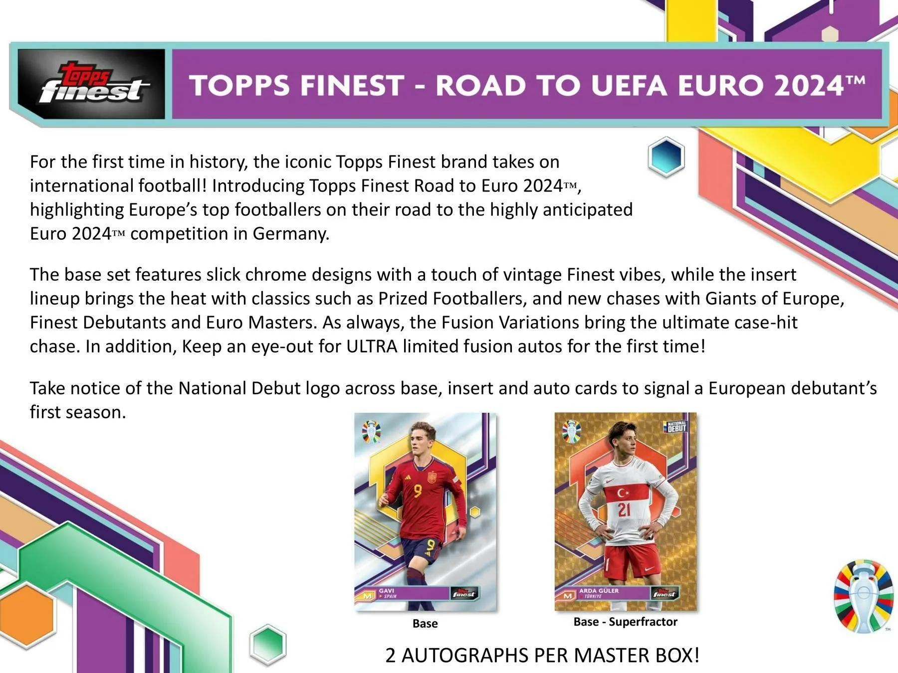 2023-24 Topps Finest Road to UEFA Euro Soccer Hobby Box