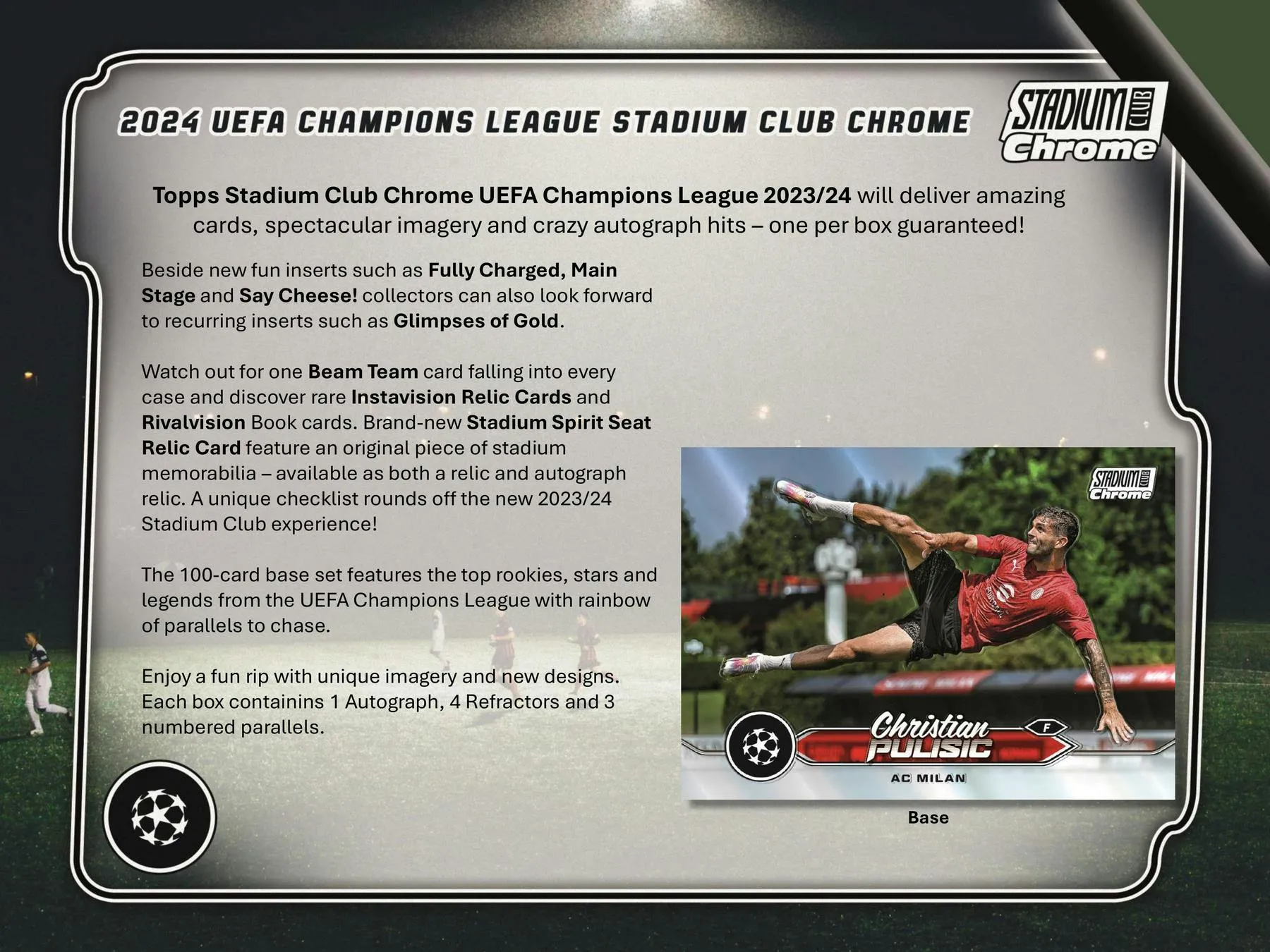 2023-24 Topps Stadium Club Chrome UEFA Club Competitions Soccer Hobby Box