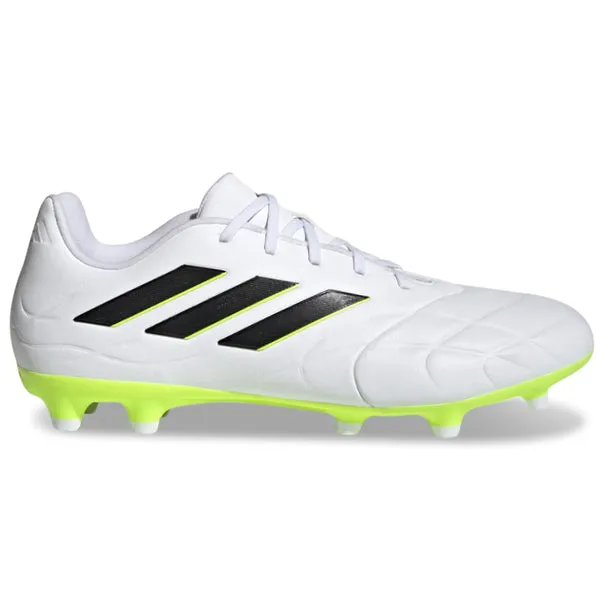 adidas Copa Pure.3 Firm Ground Soccer Cleats (White/Lucid Lemon)