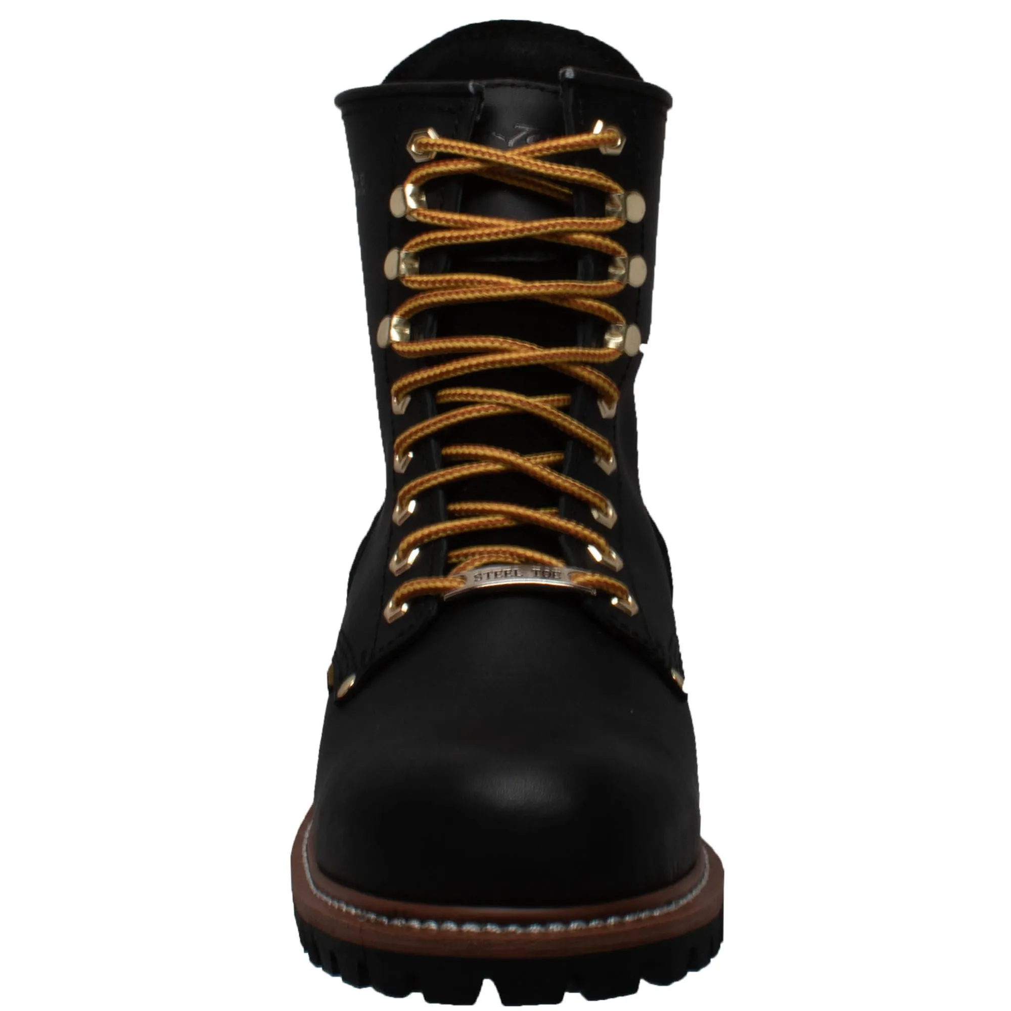 AdTec Mens Black 9in WP Logger Boots Oiled Leather