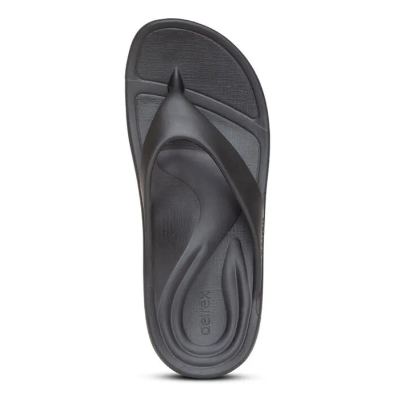 Aetrex Maui Black Men's Flips