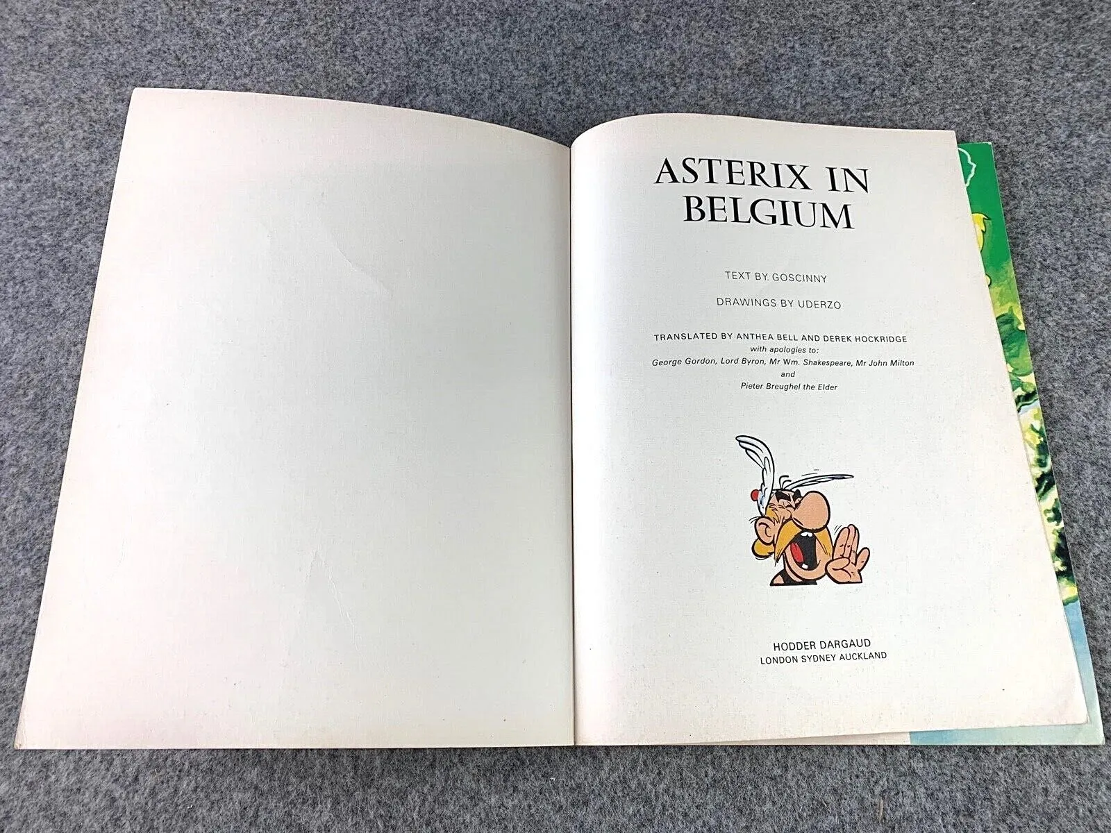 Asterix in Belgium  - 1970s Hodder/Dargaud UK Edition Paperback Book Uderzo