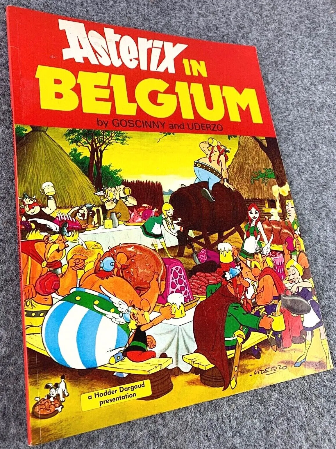 Asterix in Belgium  - 1970s Hodder/Dargaud UK Edition Paperback Book Uderzo