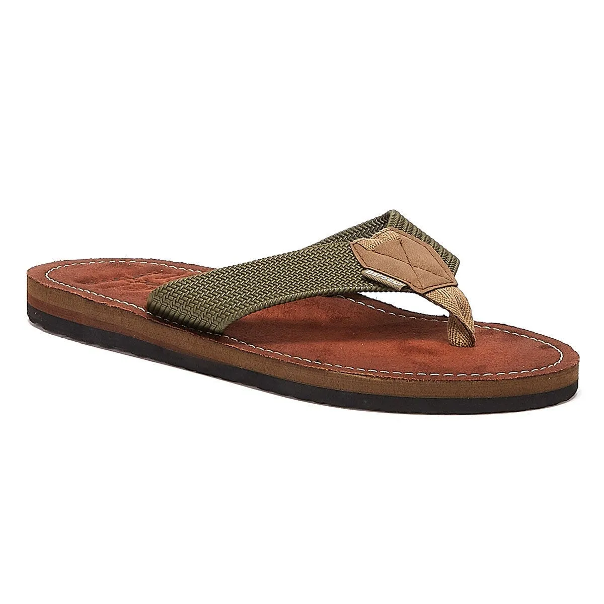 Barbour Toeman Mens Olive Flip Flops