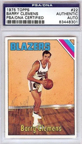 Barry Clemens Autographed 1975 Topps Card #22 Portland Trail Blazers PSA/DNA #83448301