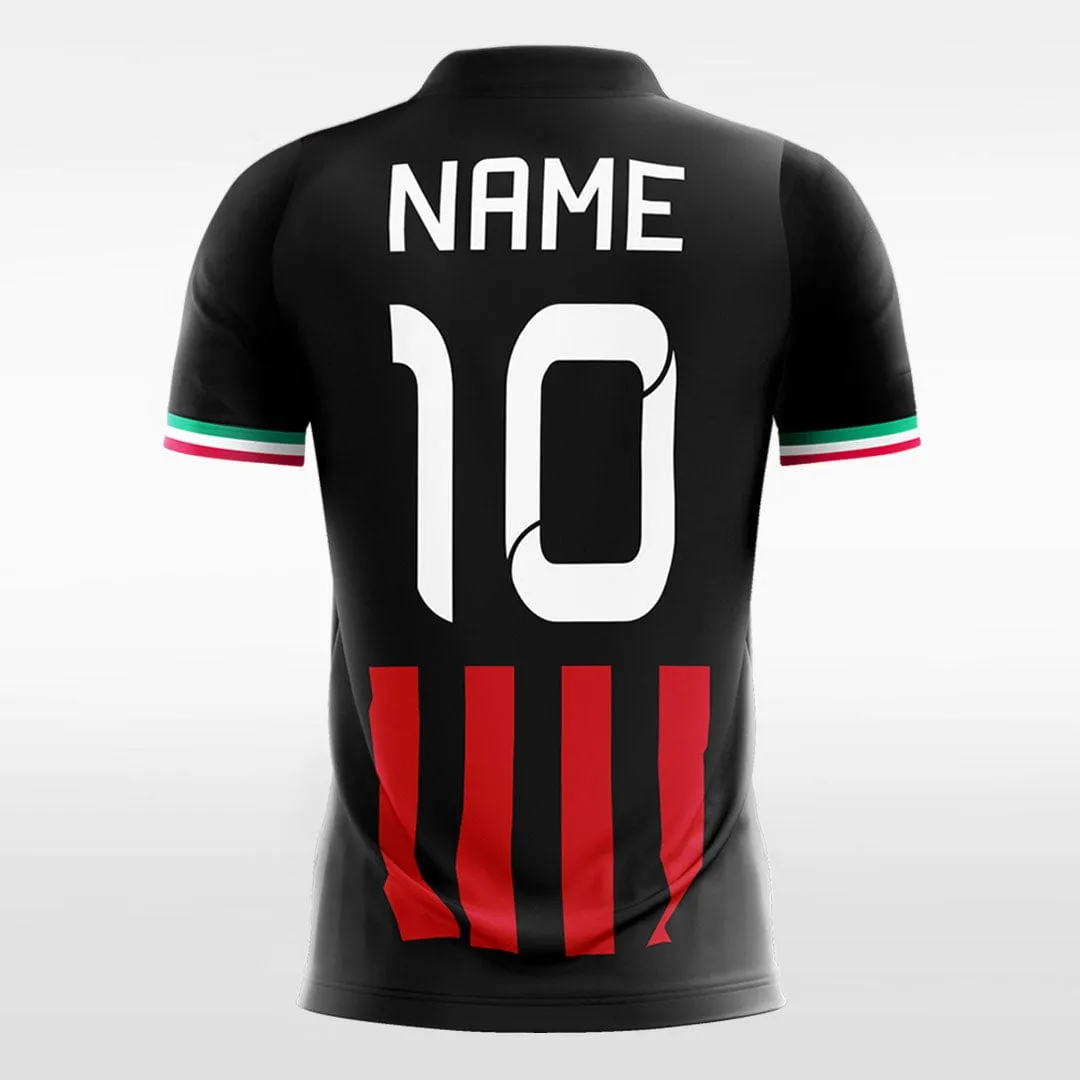 Black-Red Stripe - Custom Kids Soccer Jerseys Cool Design