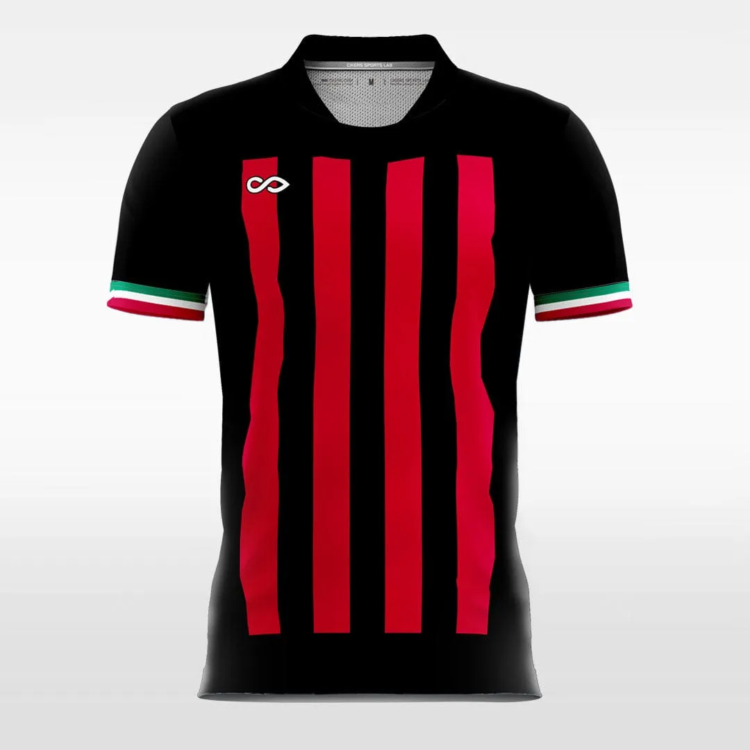 Black-Red Stripe - Custom Kids Soccer Jerseys Cool Design