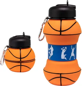 Collapsible Silicone Basketball Water Bottle Maccabi Art, 500 ml.