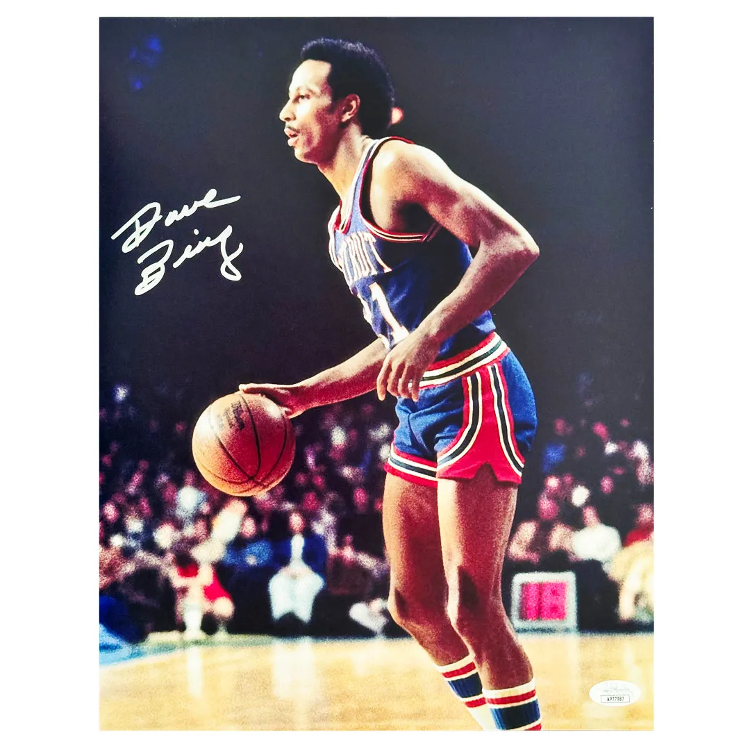 David Bing Signed Detroit Pose 3 Basketball 11x14 Photo (JSA)