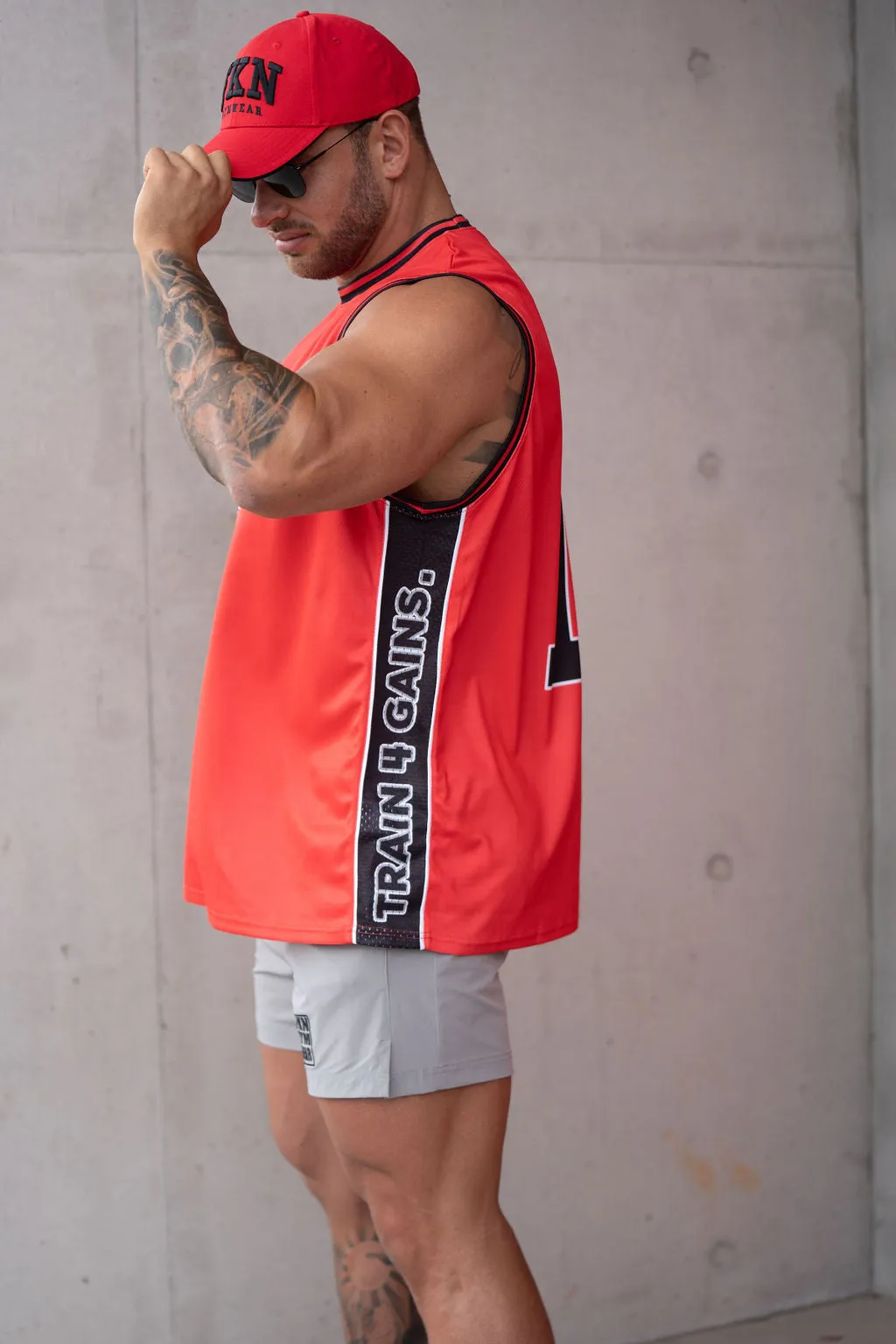 Elevate | Men's Gym Training Basketball Jersey Singlet | Red