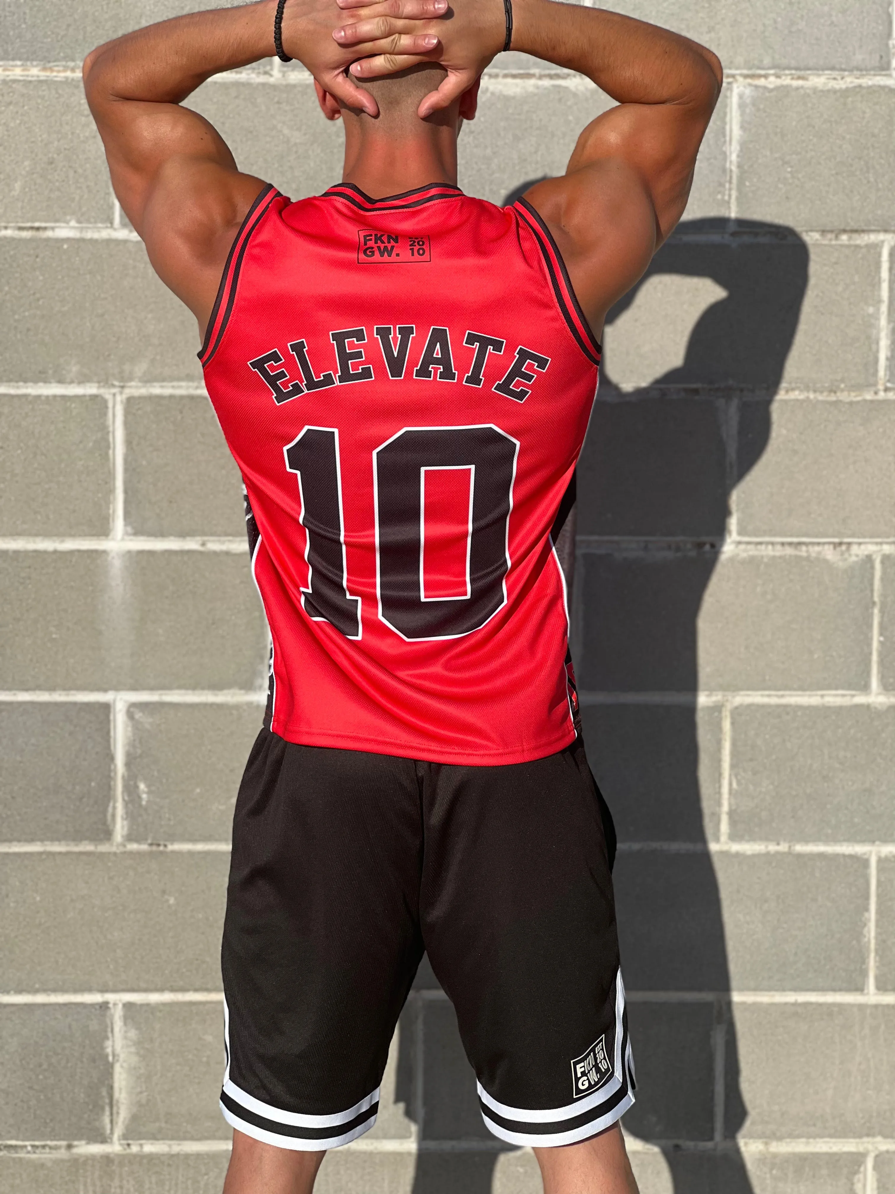 Elevate | Men's Gym Training Basketball Jersey Singlet | Red