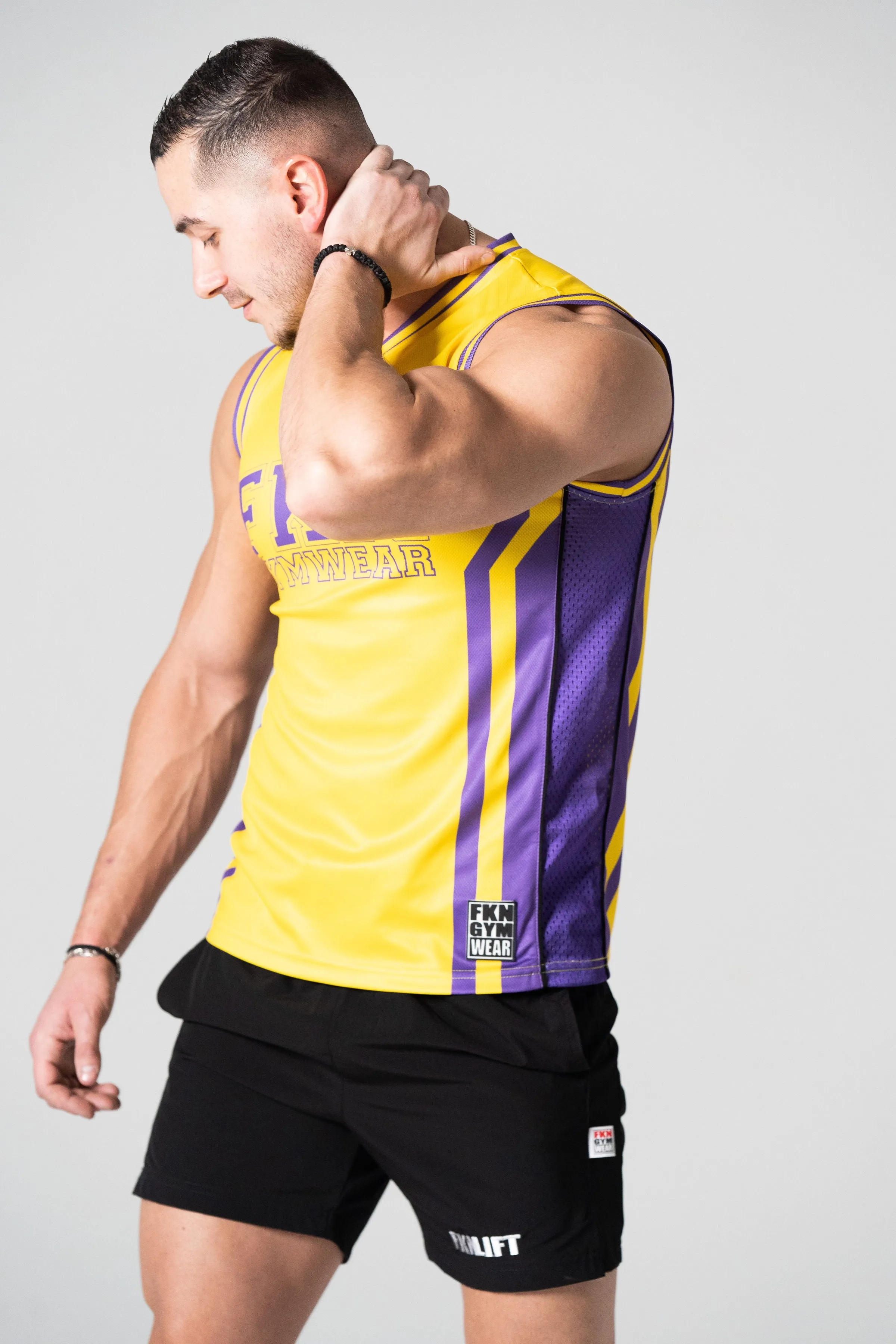 Elevate | Men's Gym Training Basketball Jersey Singlet | Yellow