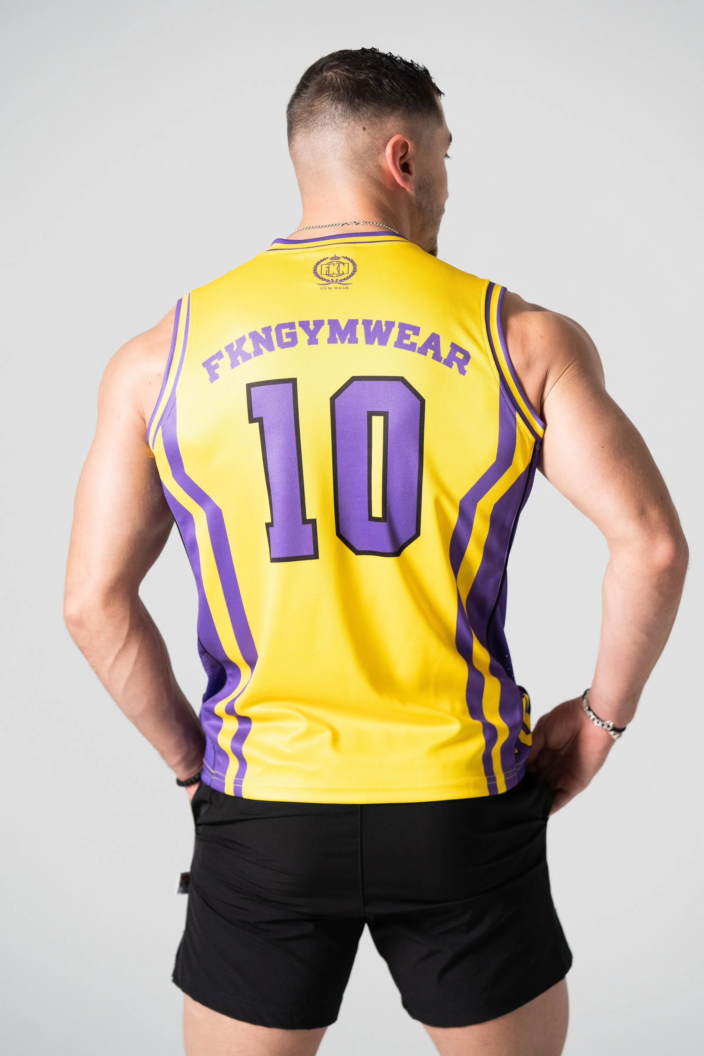 Elevate | Men's Gym Training Basketball Jersey Singlet | Yellow