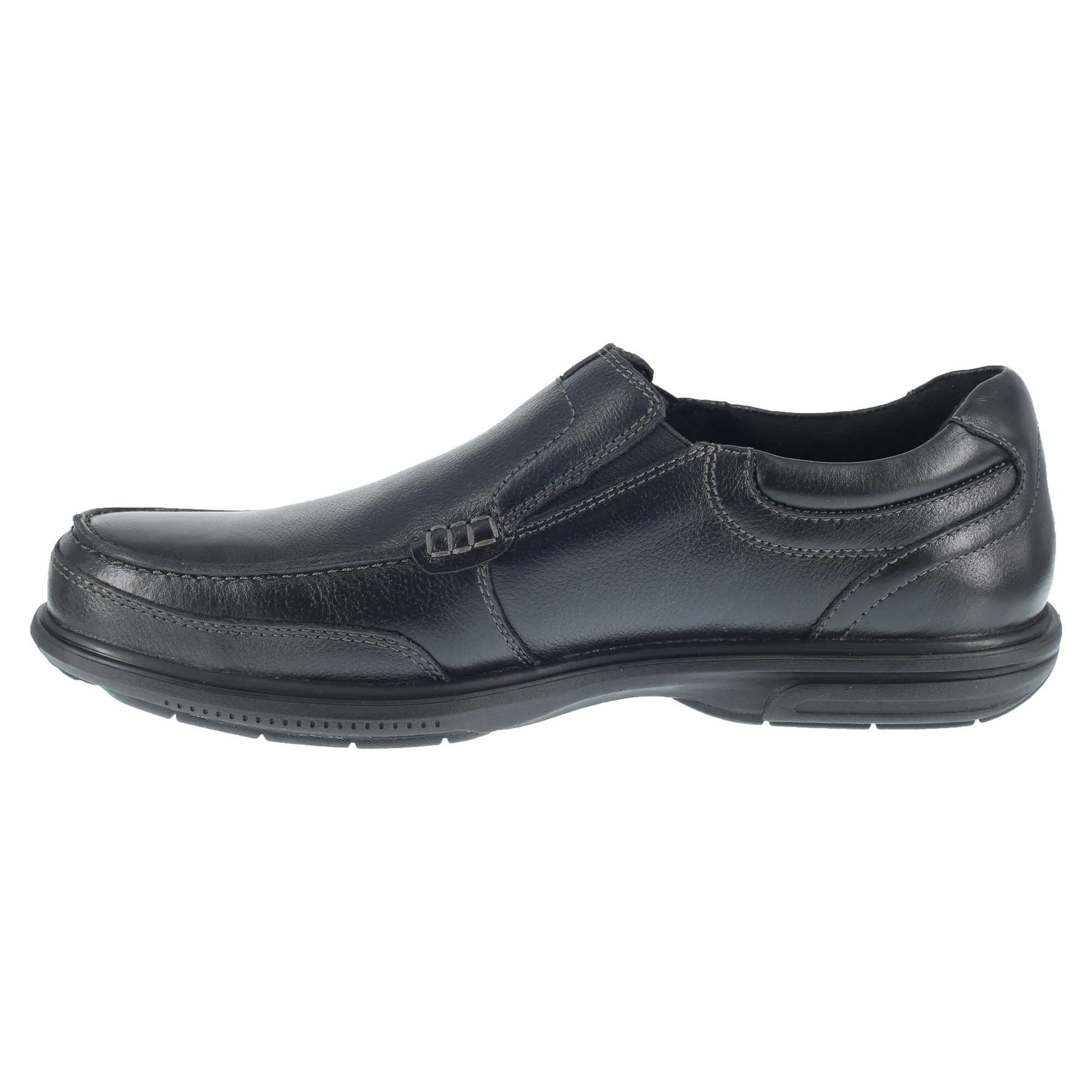 Florsheim Mens Black Leather Work Shoes Loedin Slip-On Loafers ST