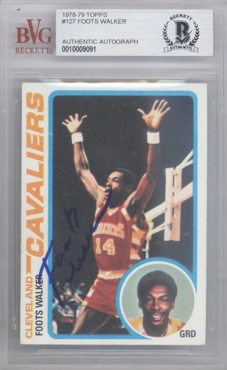 Foots Walker Autographed 1978 Topps Card #127 Cleveland Cavaliers Beckett BAS #10009091