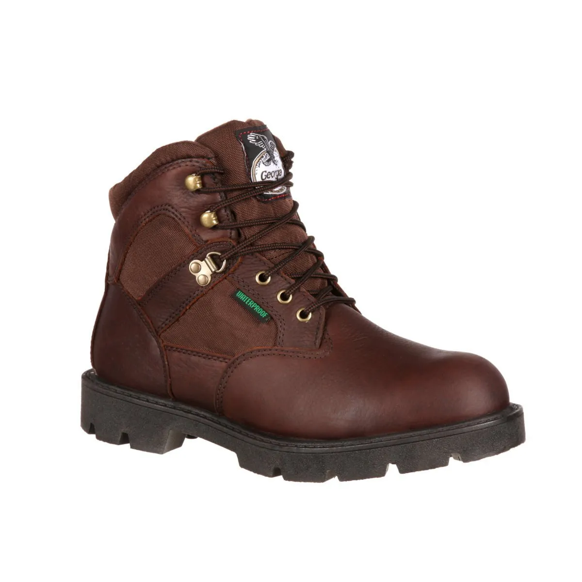 Georgia Homeland Mens Brown Leather Waterproof Cordura Work Boots