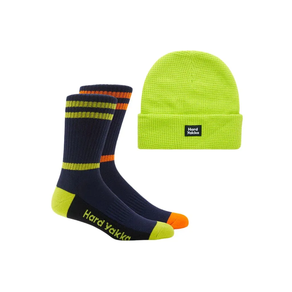 Hard Yakka 2 Pack Sock Beanie Bundle Pack (Y20110)