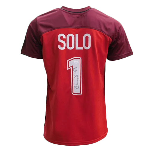 Hope Solo Autographed Soccer Red Jersey (JSA)