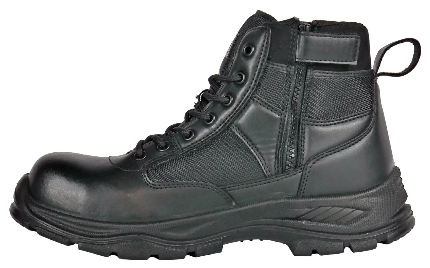 Hoss Boots Mens Black Leather Watchman 6in CT Work Boots