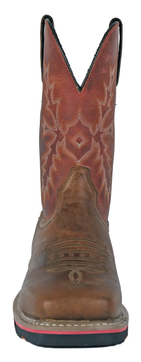 Hoss Boots Mens Cognac Red Leather Landon Western Work Boots