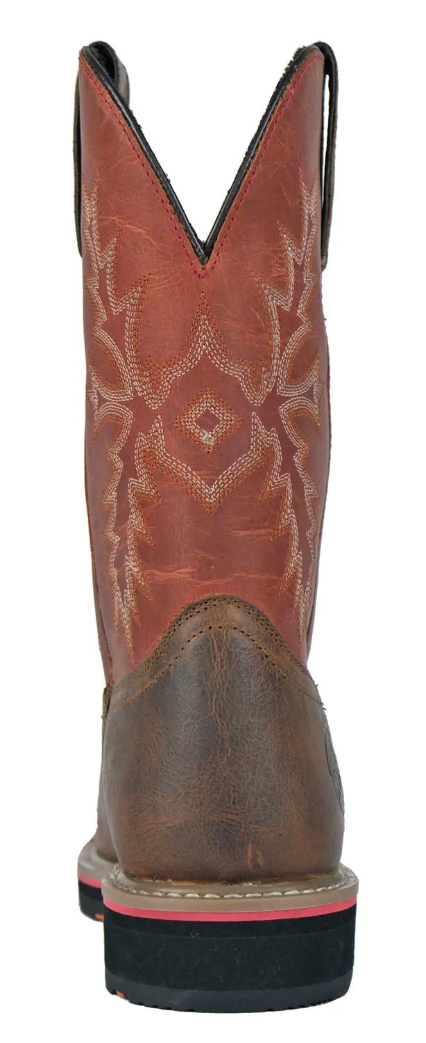 Hoss Boots Mens Cognac Red Leather Landon Western Work Boots