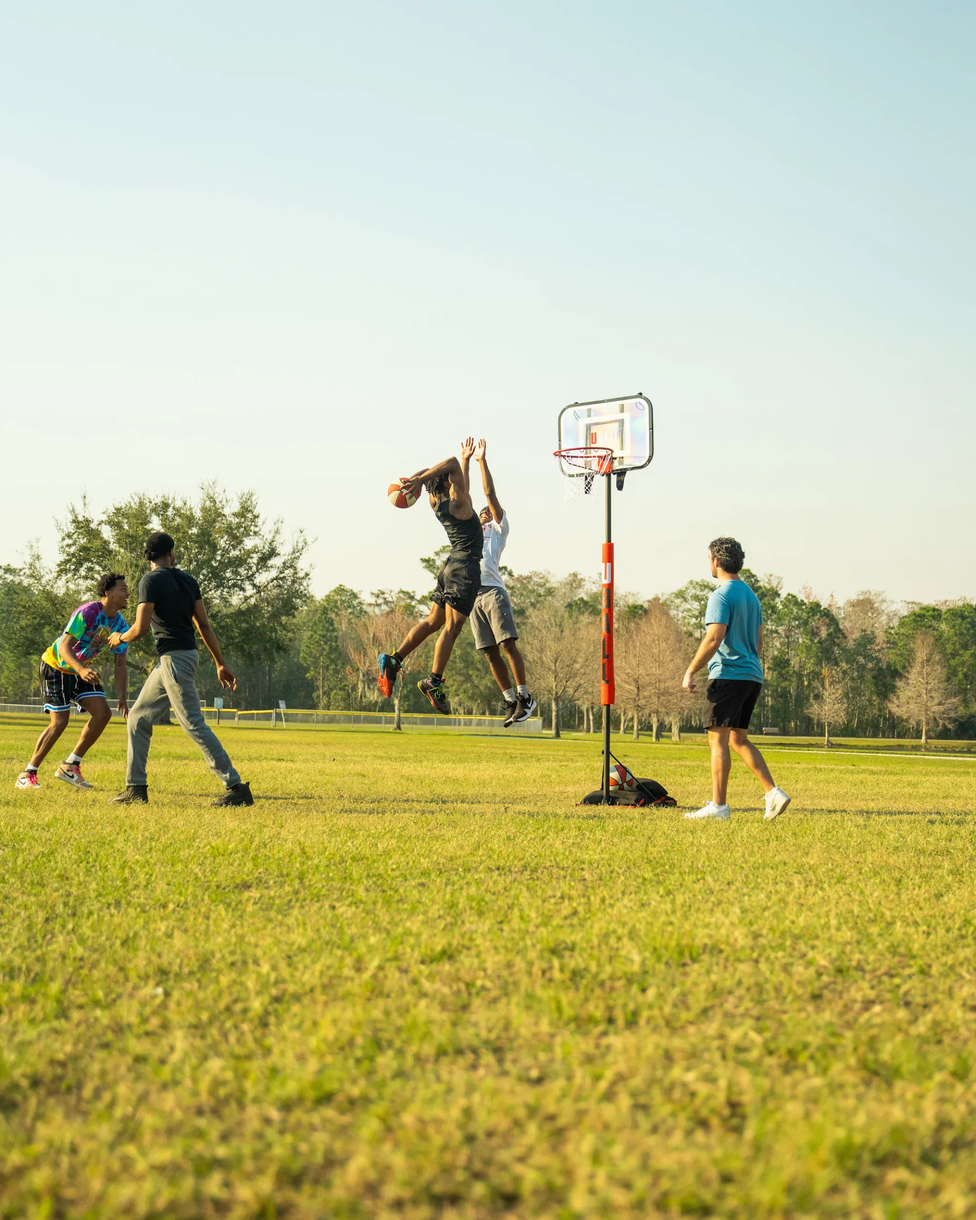 Inground Trampoline Basketball Hoop