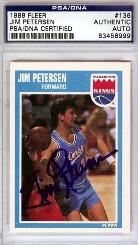 Jim Petersen Autographed 1989 Fleer Card #136 Sacramento Kings PSA/DNA #83456999