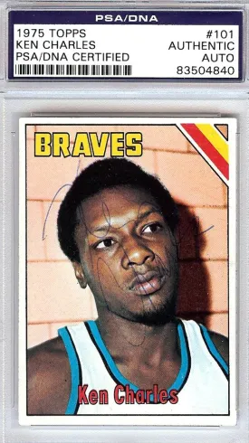 Ken Charles Autographed 1975 Topps Card #101 Buffalo Braves PSA/DNA #83504840