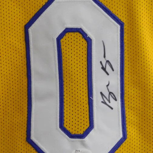 Kyle Kuzma Autographed Yellow Pro Style Basketball Jersey BECKETT