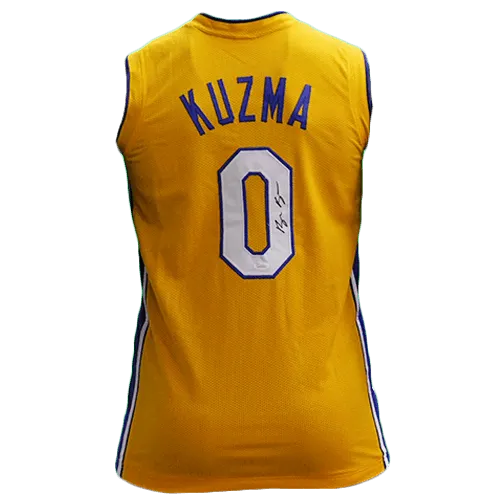 Kyle Kuzma Autographed Yellow Pro Style Basketball Jersey BECKETT