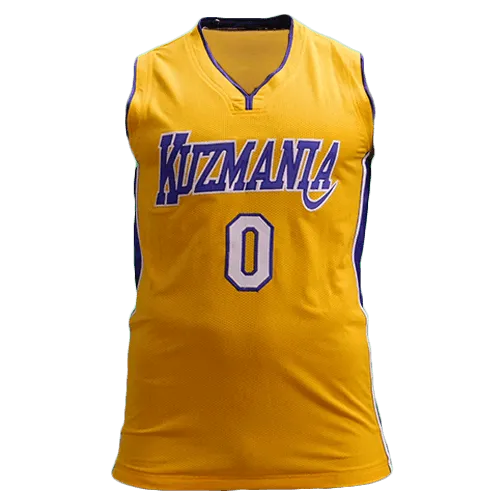 Kyle Kuzma Autographed Yellow Pro Style Basketball Jersey BECKETT