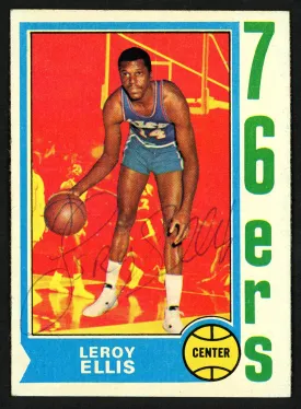 LeRoy Ellis Autographed 1974-75 Topps Card #111 Philadelphia 76ers SKU #150047