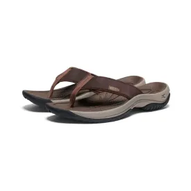 Men's Keen Kona Leather Flip Flop Color: Java / Dark Earth