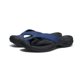 Men's Keen Waimea Leather Flip Flop Color: Naval Academy/Black