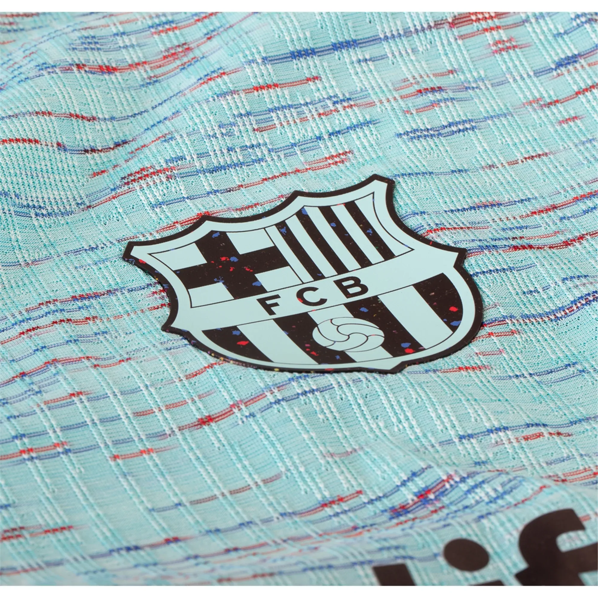 Nike Barcelona Authentic Pedri Match Vaporknit Third Jersey w/ La Liga Champion Patches 23/24 (Light Aqua/Royal Blue)