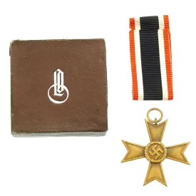 Original German WWII War Merit Cross KvK 2nd Class in Case maker marked L/53 - Kriegsverdienstkreuz