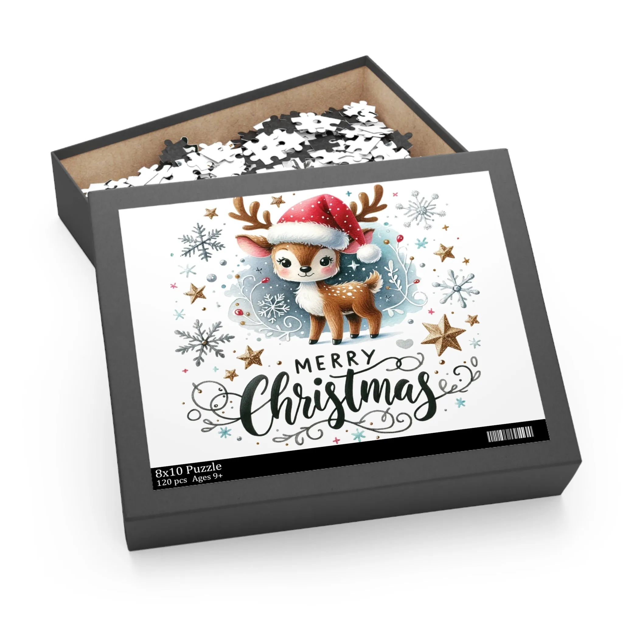 Personalised/Non-Personalised Puzzle, Christmas Reindeer (120, 252, 500-Piece)