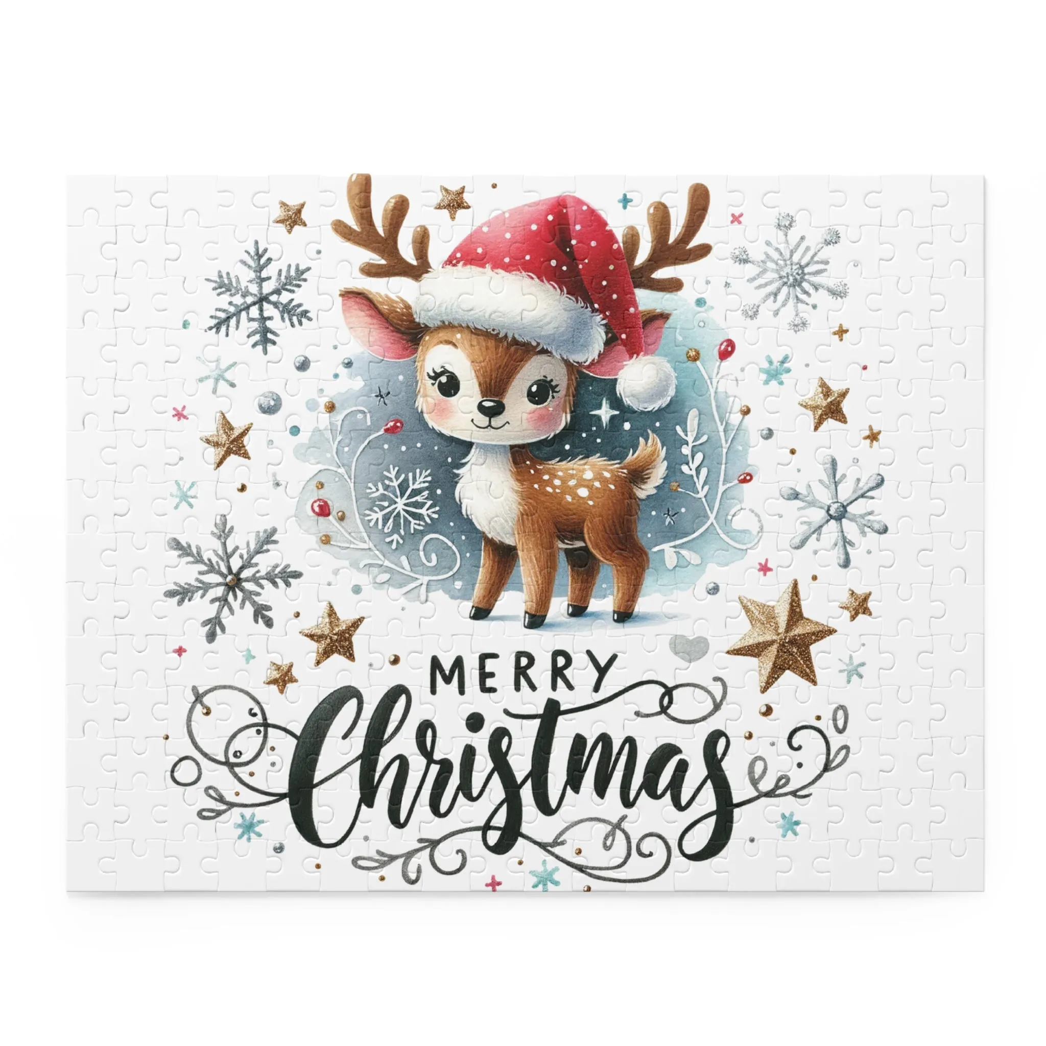 Personalised/Non-Personalised Puzzle, Christmas Reindeer (120, 252, 500-Piece)