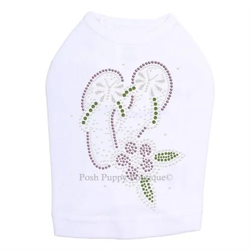 Pink Flip Flops with Flowers Rhinestones Tanks- Many Colors