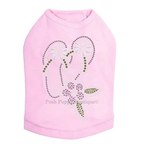 Pink Flip Flops with Flowers Rhinestones Tanks- Many Colors