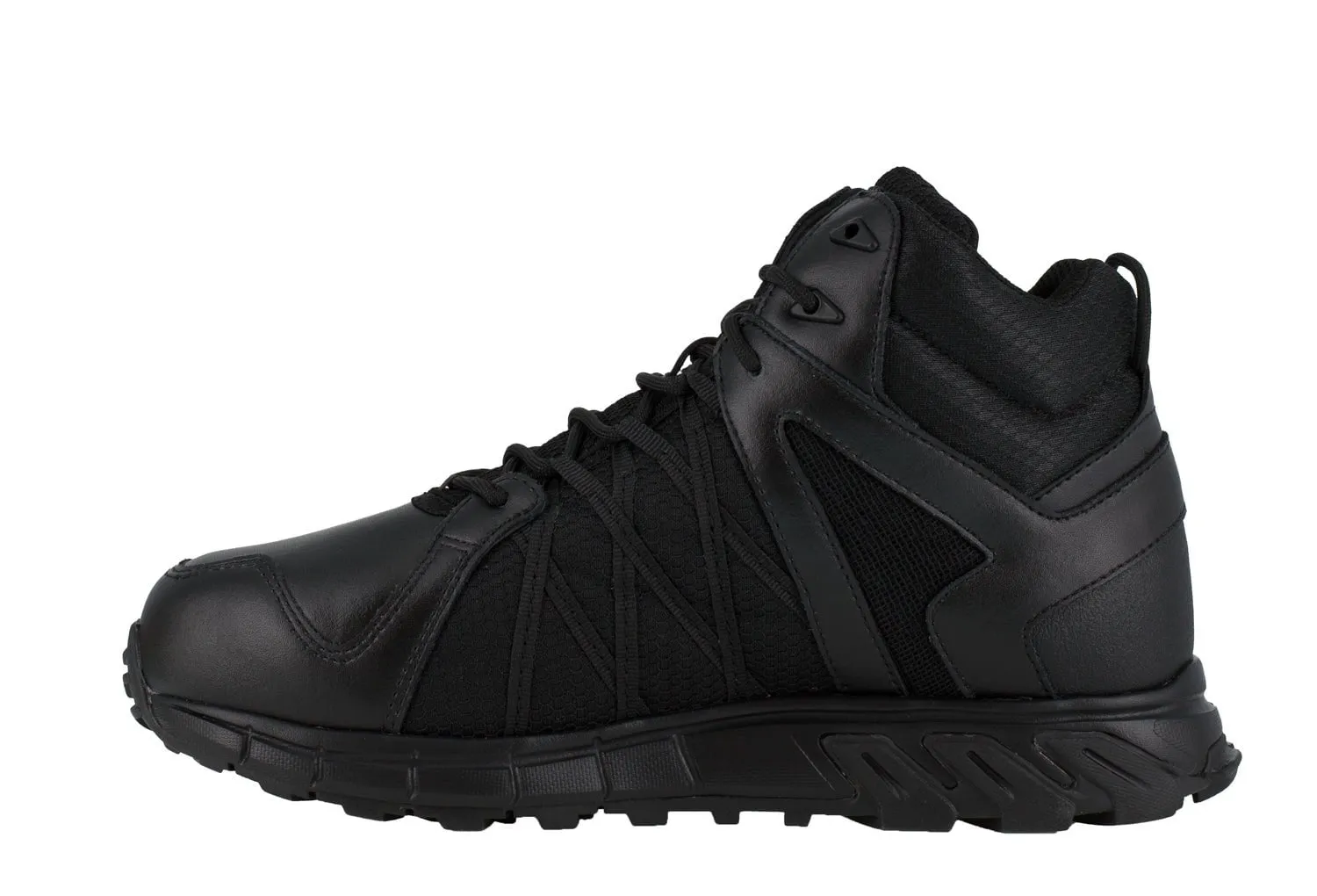 Reebok Mens Black Leather Work Boots Trailgrip AT Int MetGuard