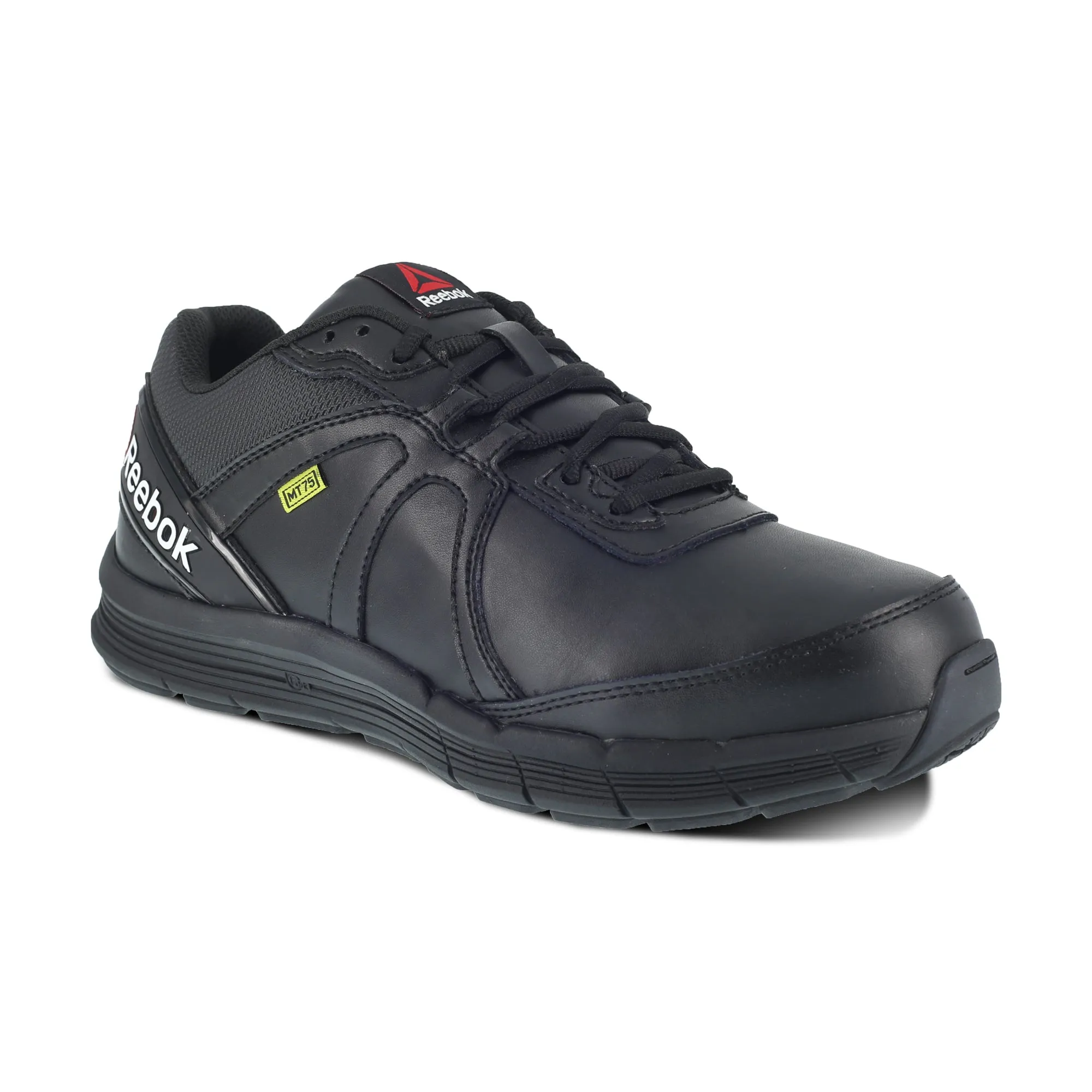 Reebok Mens Black Leather Work Shoes MetGuard ST SR Oxford